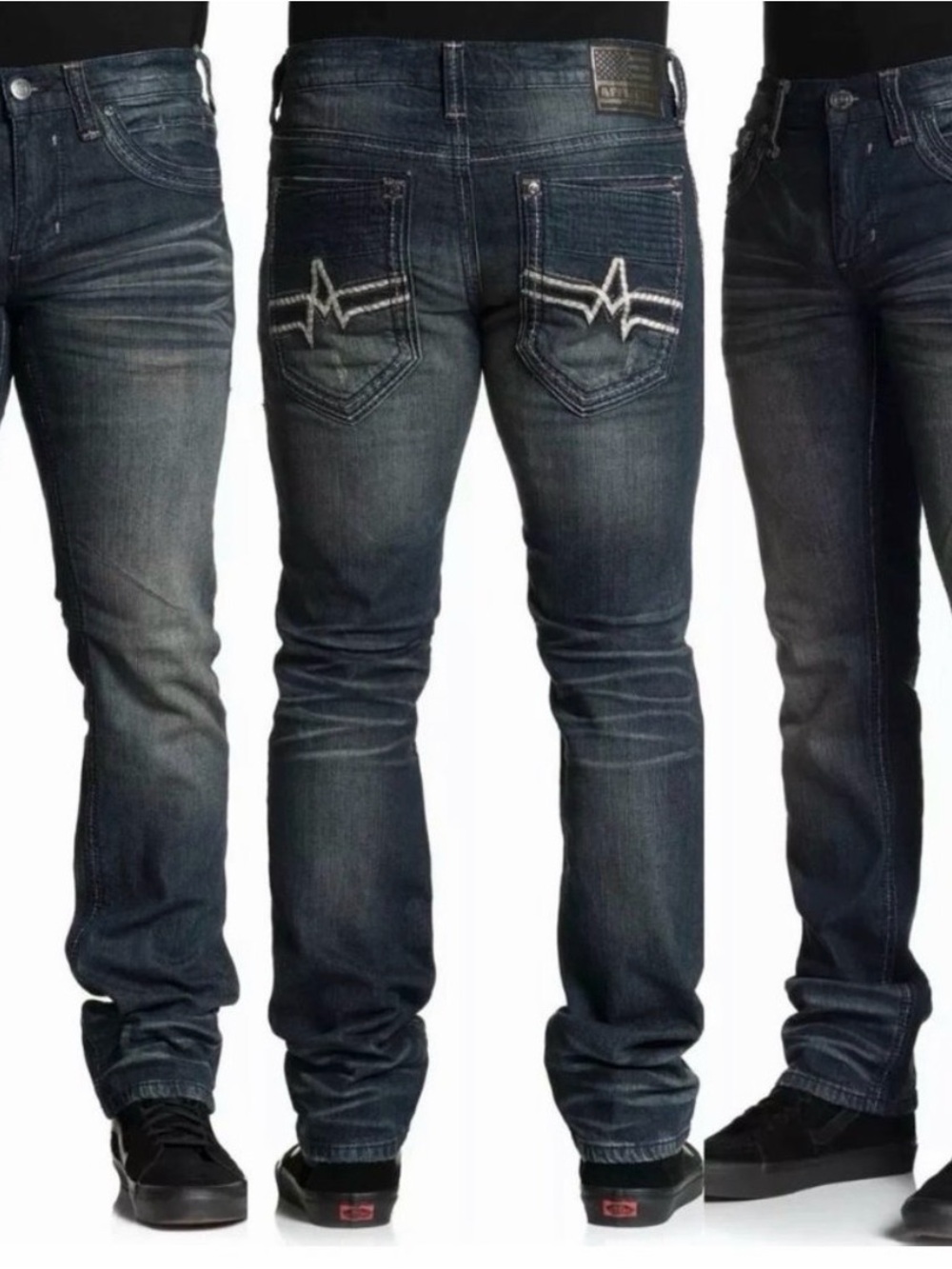 AFFLICTION Men's Dark Wash Slim Straight Jeans - DARK DENIM GAGE